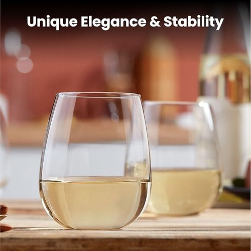Miniatura 4 de Chefs Star Elegantes copas de vino sin tallo para vino tinto o blanco base pesada ideales para cócteles y escocés perfectas para hogares y bares 15