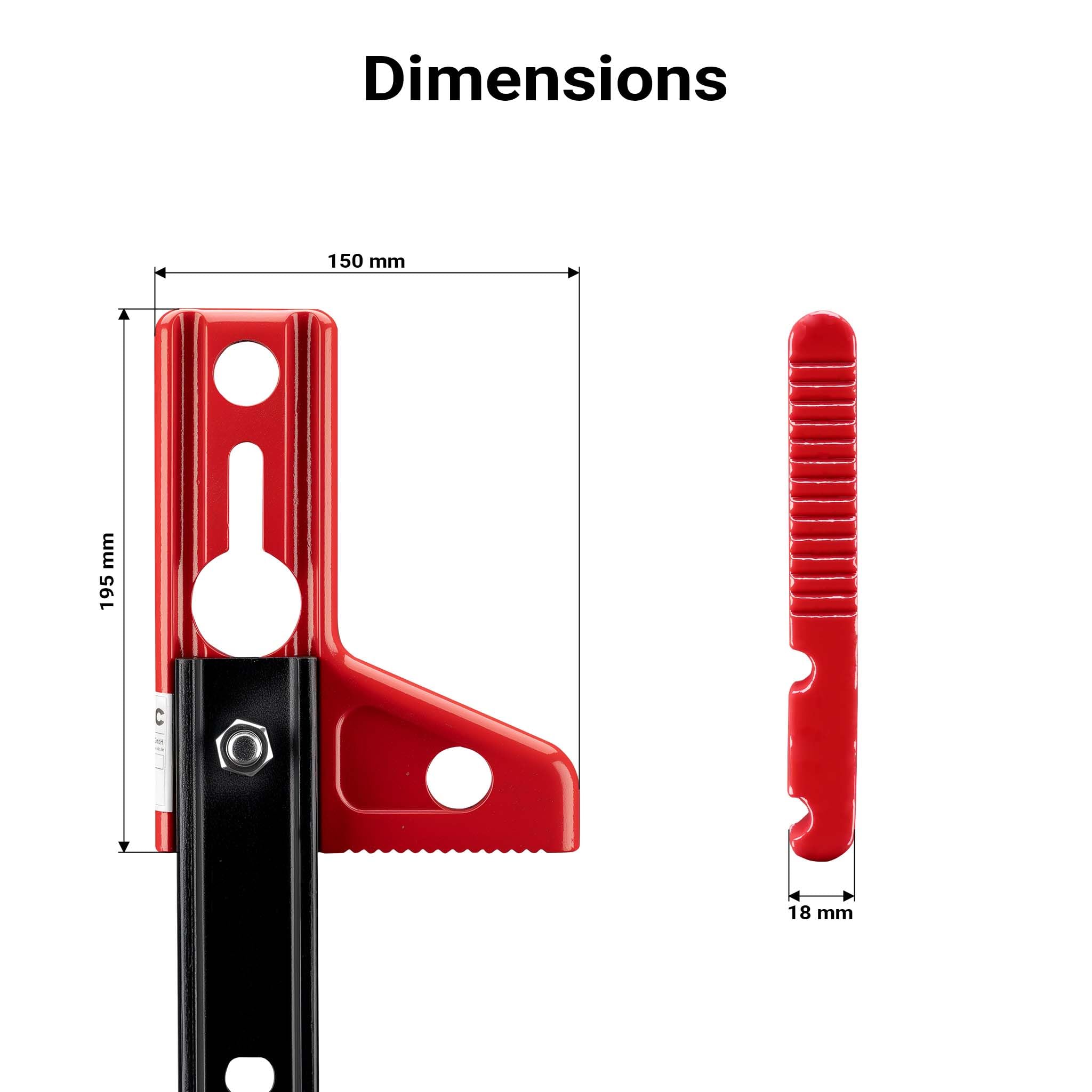 Wiltec Farm Jack – Kompakt-Set Basis, Wagenheber bis 3000 kg und max. 76 cm Hubhöhe mit obere Klemme