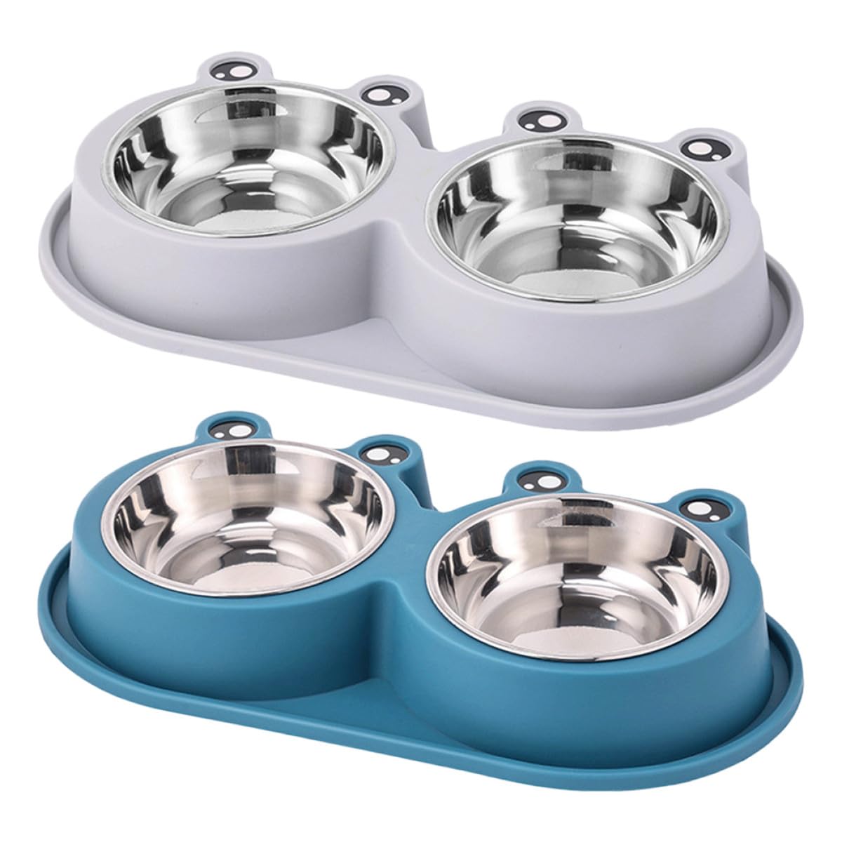 Gamelles surélevées GARVALON en acier inoxydable pour chiens et chats (lot de 2)