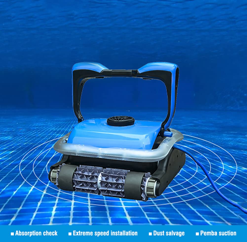 Aspirador de piscina Limpiador robótico de piscina completamente automático con escalada en la pared, dos canastas de filtro más grandes y cable flotante de 50 pies, fácil de limpiar Piscina sobre/en