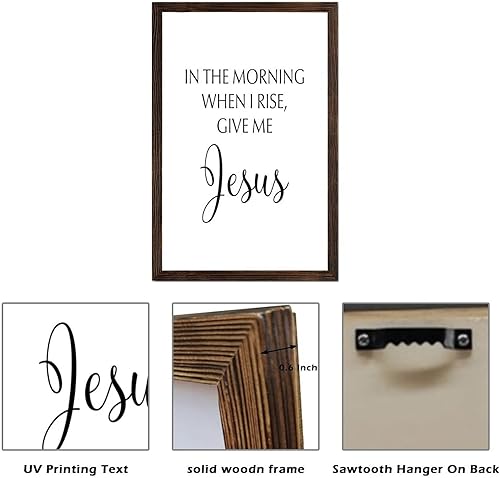 Miniatura 73 de In This Kitchen We Dance - Letrero de madera para decoración de pared, con citas religiosas, letrero de madera enmarcado, estilo rústico de granja