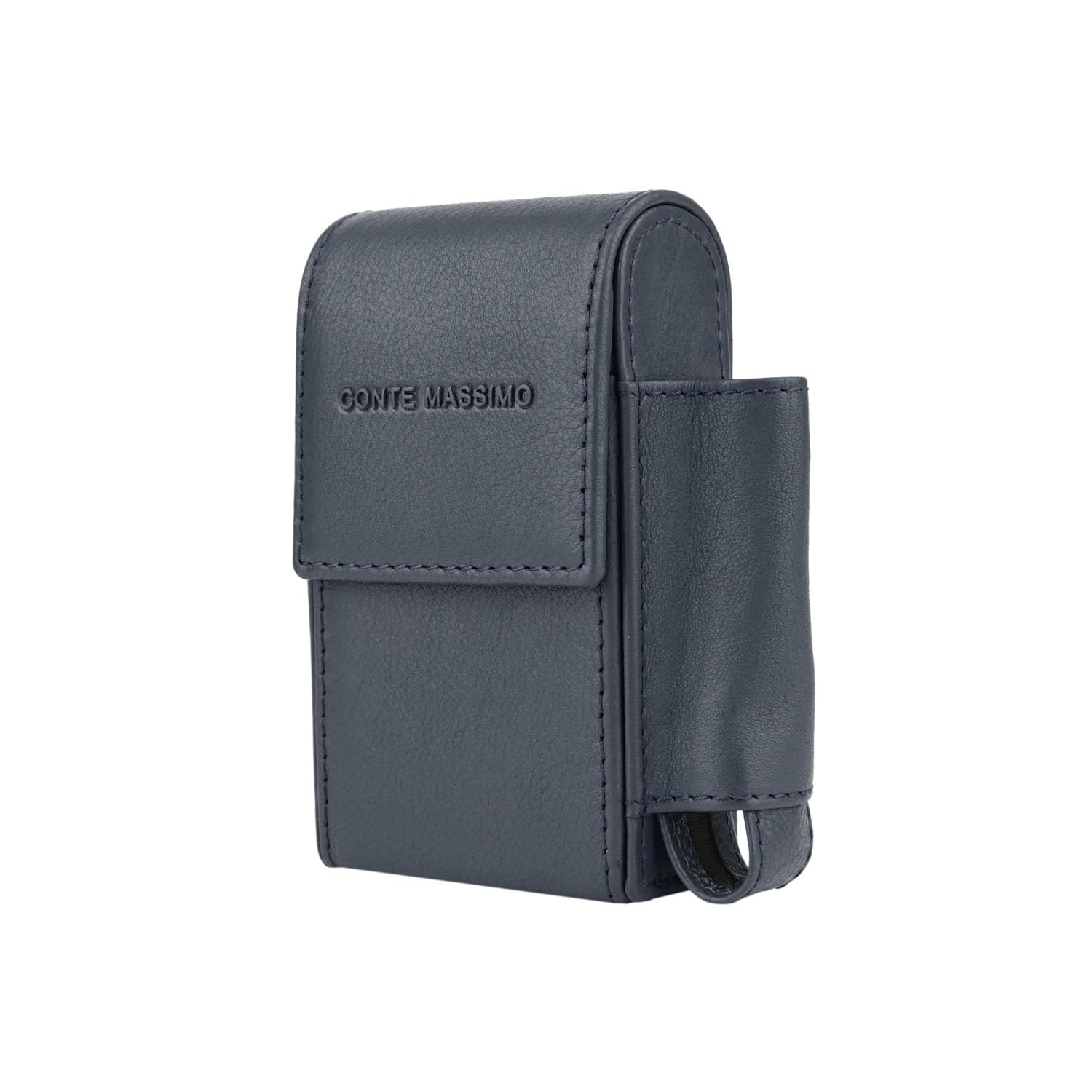 Étui à Cigarettes Cuir Véritable avec Porte-Briquet - Pochette Protection Paquet Homme Femme