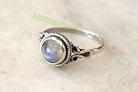 Vista 9 de Rose Quartz Stone Ring, Handmade 925 Sterling Silver Rings for Women Girls, Natural Gemstone Ring US size 12 Solitaire Ring, Pink Round Stone Ring