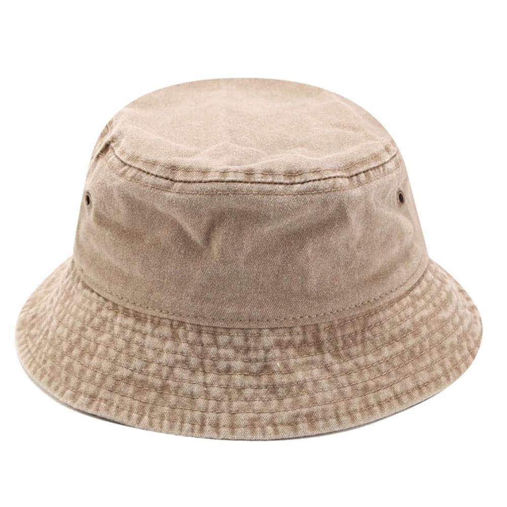 KGM Vintage Look Stone wash Soft Cotton Bucket hat (Beige)