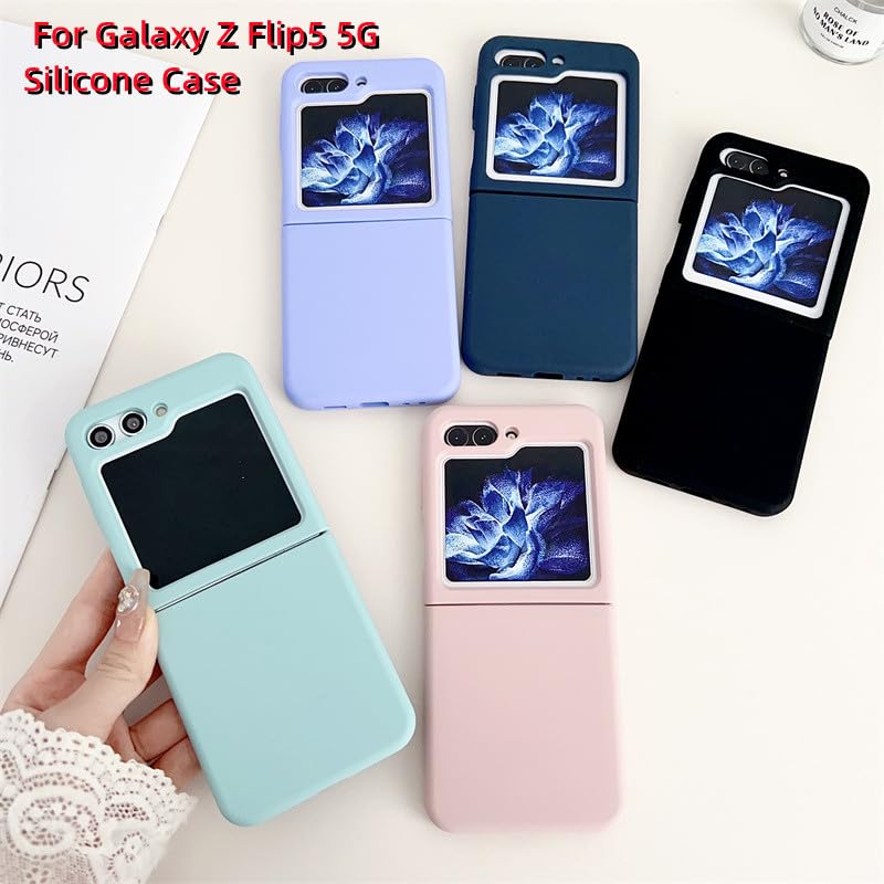 Image of MIDOS Back Cover Compatible with Samsung Z Flip 5 Silicone Case Full Protection Shock Proof Case for Samsung Galaxy Z Flip 5 (Black)