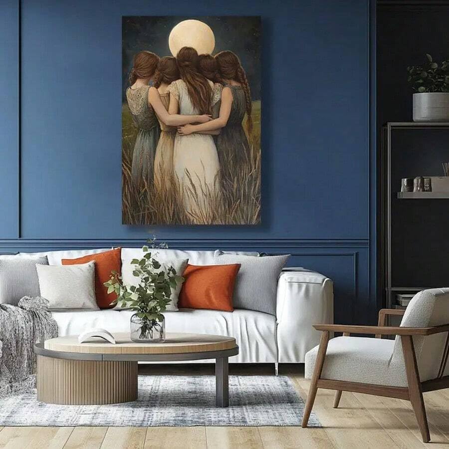 Affiche vintage Embrassant sous le clair de lune deco murale 60x90 - 3