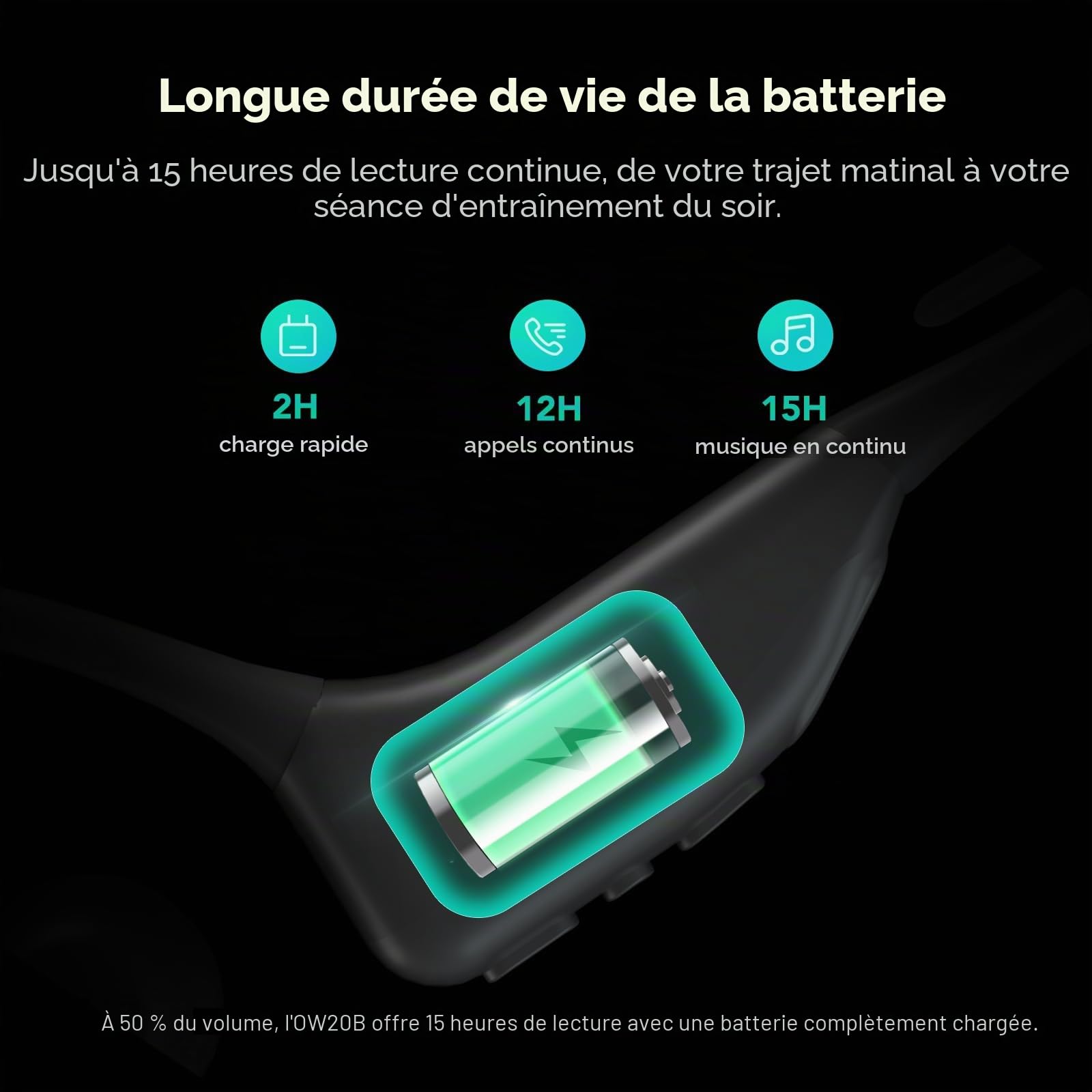 Nuroum OW20B Casque Bluetooth sans Fil avec Micro, Antibruit pour Les Appels, Connexion Multipoint Bluetooth 5.3, 15H Oreilles Libres Confort écouteurs sans Fil pour Le Travail/Bureau/la Conduite,Noir