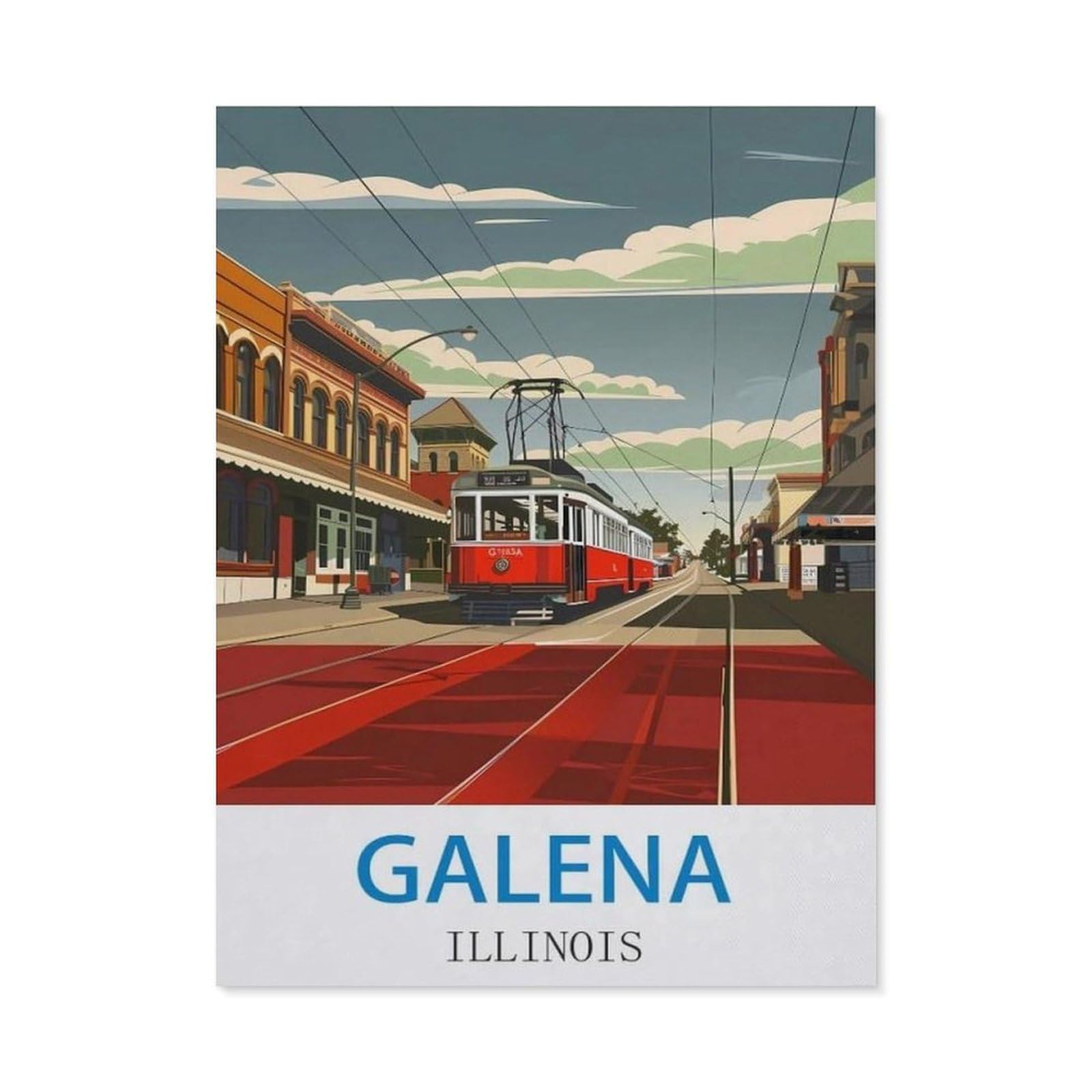 Vintage Metal Tin Sign，Galena Illinois，Retro Wall Decor Art Tin Sign for Home Coffee Bar Restaurant Pub(15x30cm）6x12 inch-ED19