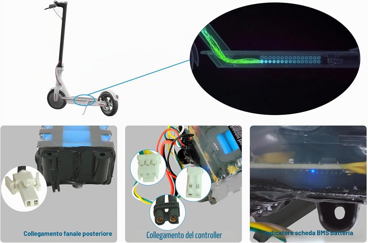 PowerSmart Batteria agli ioni di litio 7800 mAh 36 V per Xiaomi M365, Essential, NE1003-H
