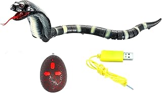 Oshhni RC Snake Toy Electric Fake Snake Remote Control Snake Toy Electric Simulation Serpent Snake for Stage Props Kids Toys Pet Toys Boys Gift, Black