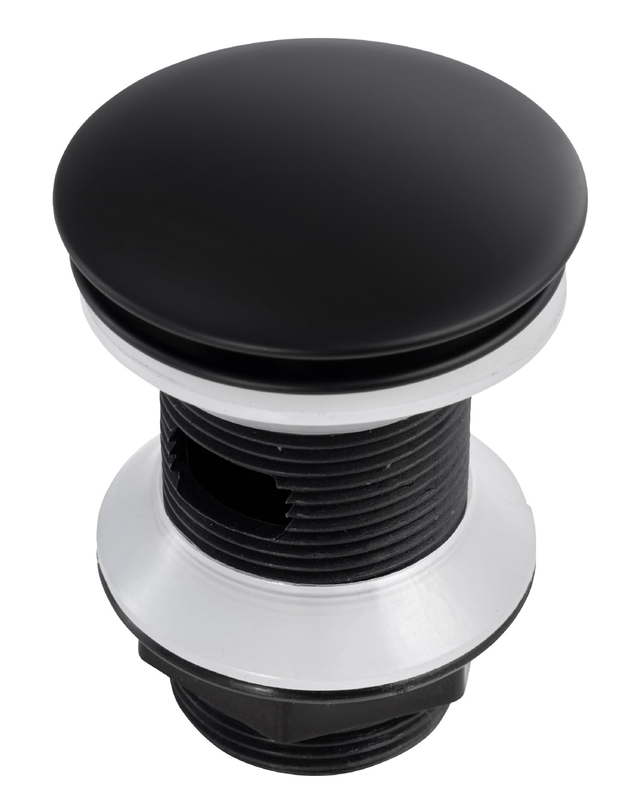 aquaSu® 799140 Lauri - Grifo para lavabo (con mango giratorio, válvula desplegable, cartucho de cerámica, fijación sin herramientas, núcleo de latón), color negro