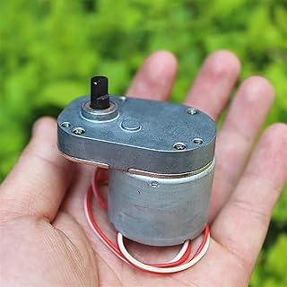 GRASAKY Model Geared Speed Reduction Motor with Metal Shell, 7-Shaped DC Gear Motor, DC 5V-12V Micro Motor, Shaft Diameter 6mm, Full Metal Gearbox Rotating Torque