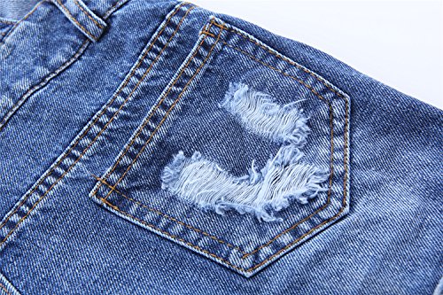 Image of KIDSCOOL SPACE Baby Little Girl Jean Overalls,Big Ripped Denim Shortall