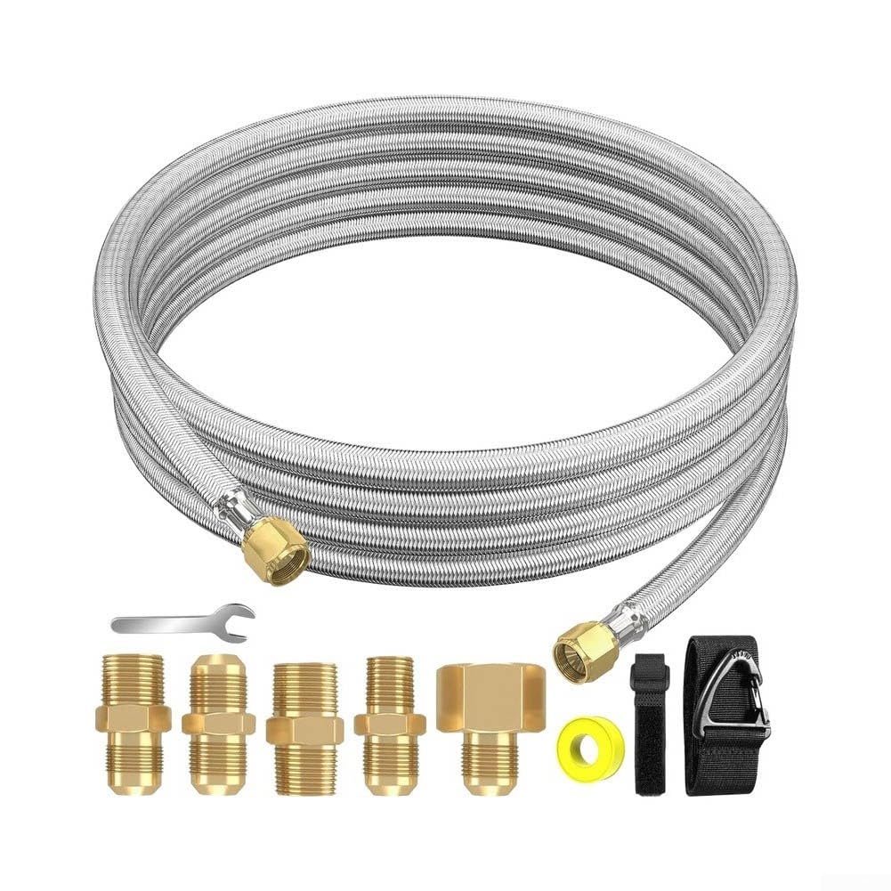 Tubo Propano 12FT Acciaio con 5 Adattatori Tubo Propano 12FT