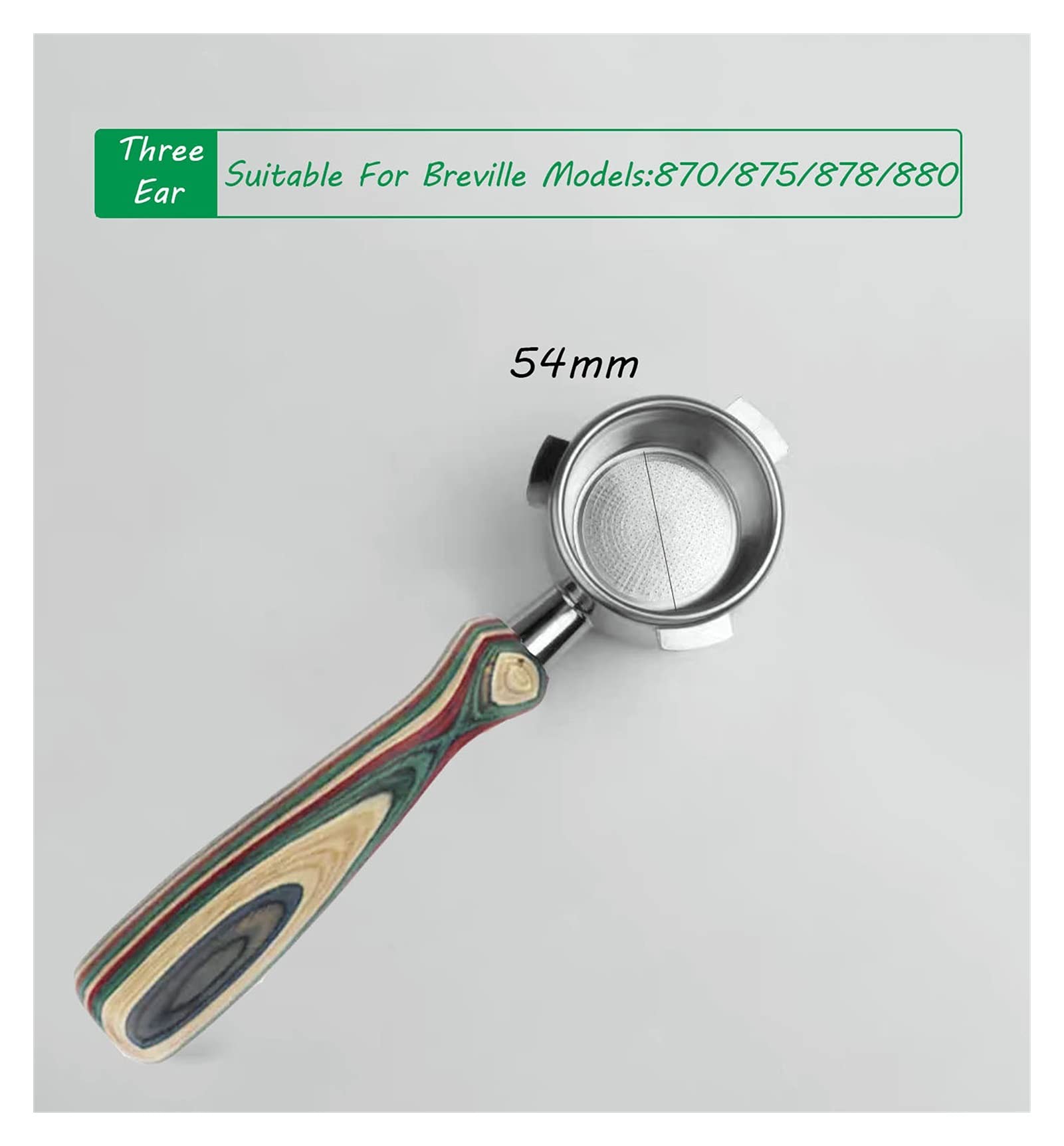 YANGQI yaoqijie Design Unico 51/54 / 58mm 304 in Acciaio Inox Adatto per Nuova Delonghi Bottomless PORTAFILTER Macchina da caffè Bottomless Senza Fondo Accessori per caffè Lasting (Color 7)
