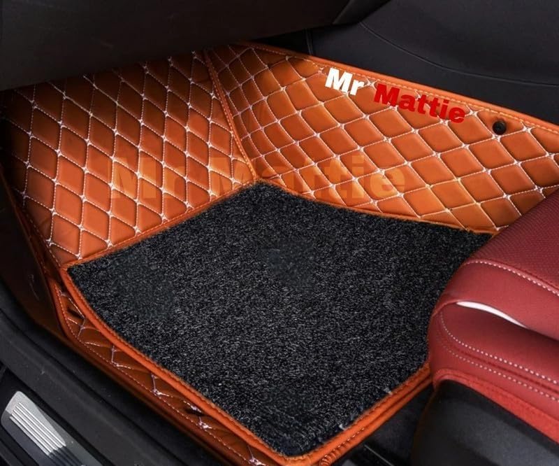 Image of Mr Mattie 7D Car Floor Mat Compatible with Mahendra XUV 7XO for 3 Rows 2027, Tan