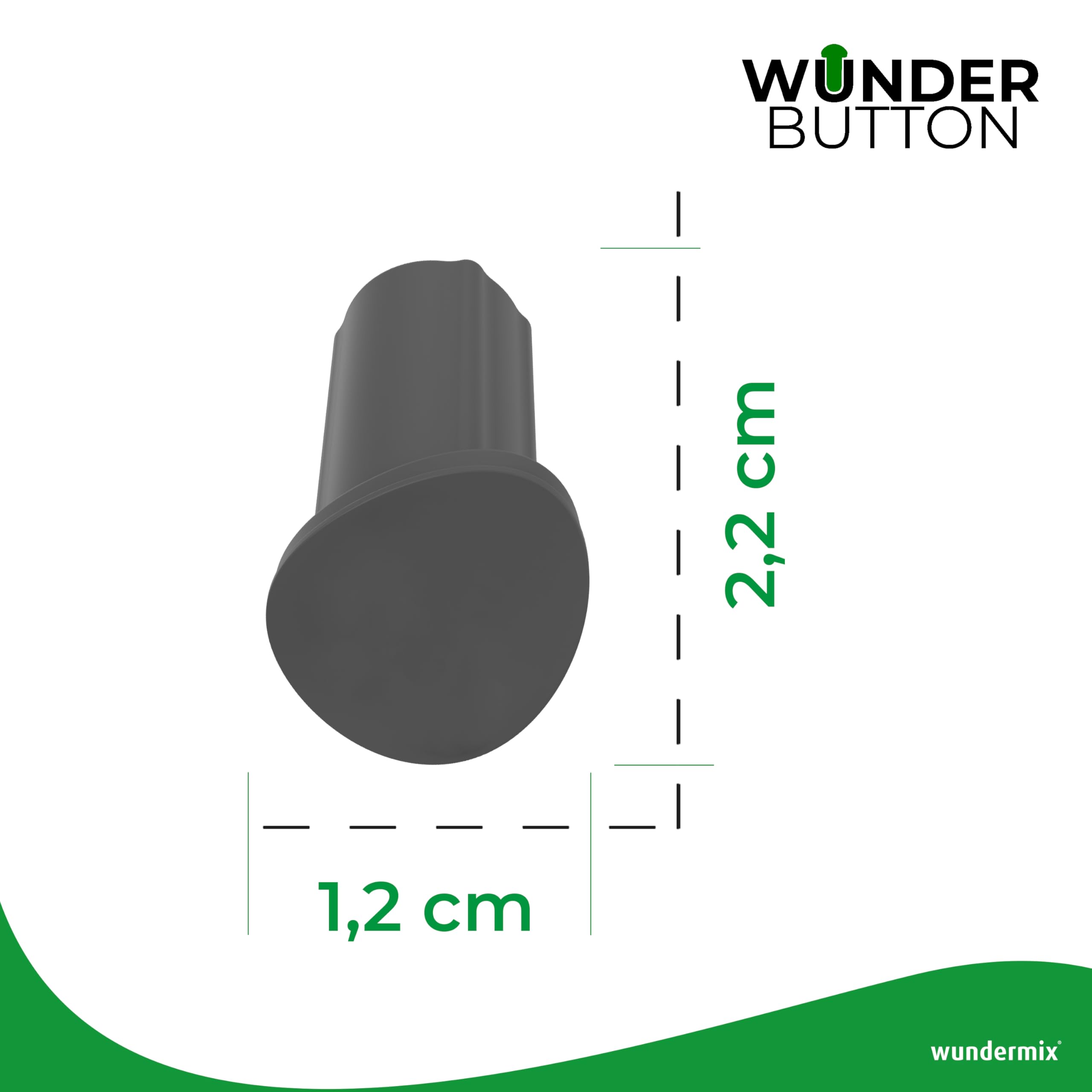 Bouchon WunderButton® Pour Poignée De Bol Thermomix TM6, TM5, TM Friend – Remplacement Antidérapant (Gris Sans Logo)