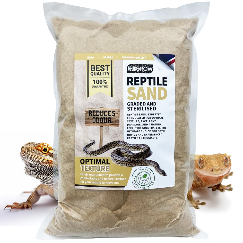 Reptile Sand by UKGROW | Premium Sterile Substrate in Various Sizes (1L, 2L, 3L, 5L, 10L, 20L) Reptiles (2 Litre)