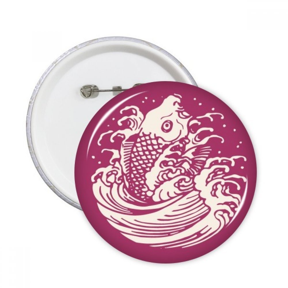 Badge rond poisson japonais pour customiser vos vêtements - 3