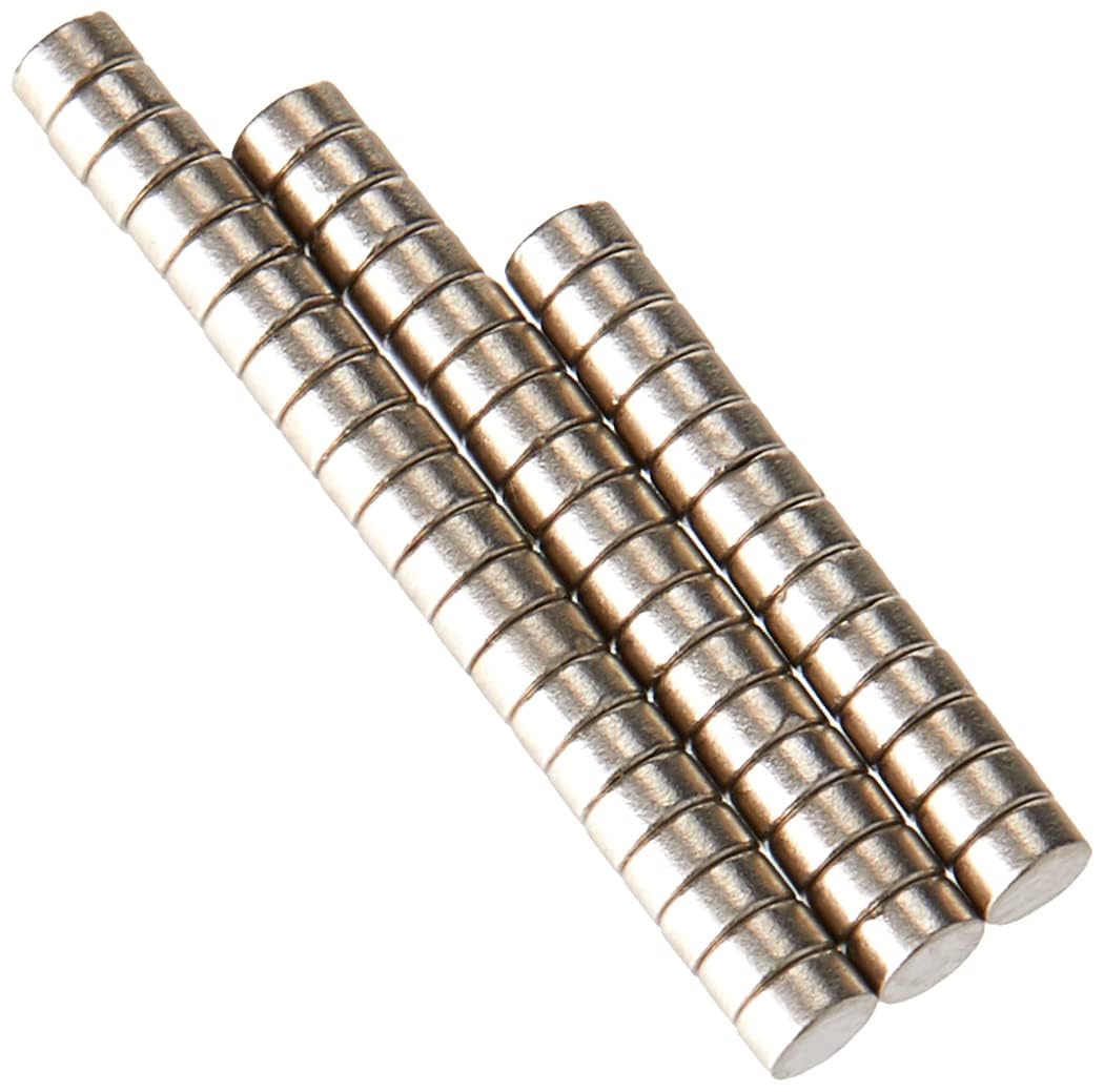 First4magnets Silver N35 Neodymium Magnet For Arts, Crafts, Model Making, Diy, Hobbies And Packaging - 2Mm Dia X 1Mm Thick - 0.09Kg Pull - Pack Of 50