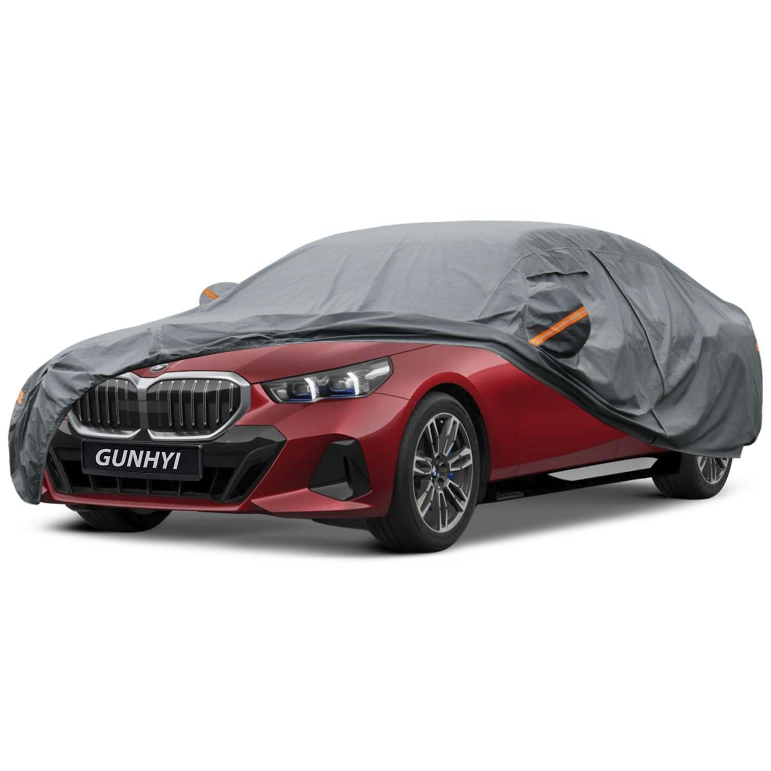 GUNHYI Premium Car Cover Custom Fit BMW 5-Series, 16 Layers Heavy Duty Car Cover Waterproof All Weather with Zipper Door for Sun Rain Snow Dust Uv Protection