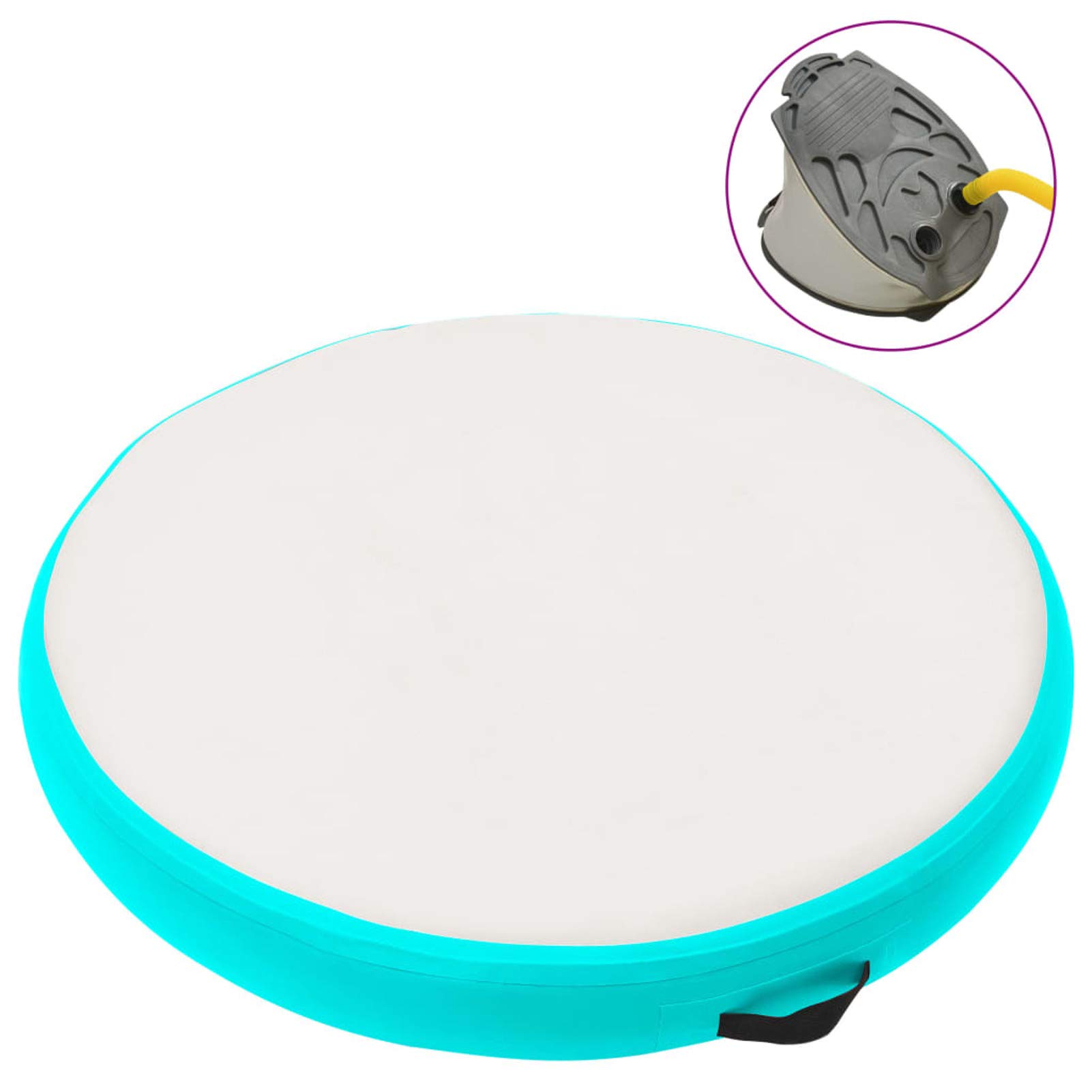 Tidyard Aufblasbare Gymnastikmatte mit Pumpe Tranningsmatte mit Luftpumpe,Gymnastikmatte,airtrack Tumbling für zuhause, Outdoor,Yoga 100x100x10 cm PVC Grün