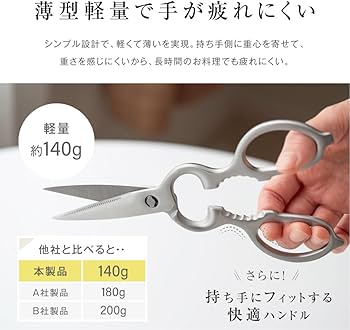 ステンレス製キッチンバサミ 約140g 食洗機対応*5 Amazon.co.jp: キッチンバサミ キッチンはさみ 分解して洗える オール