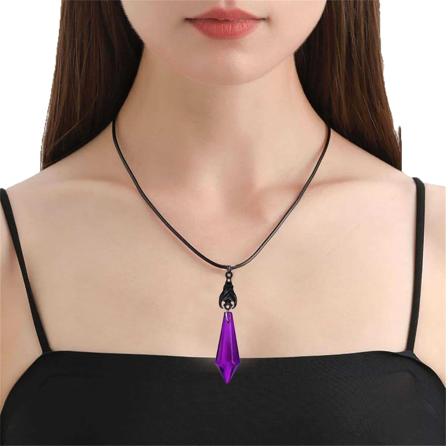 Gothic Bat Necklace Earrings Set for Women Dark Bat Crystal Earrings Punk Red Black Arrows Crystal Earrings Vampire Necklaces Halloween Costumes Jewelry - Image 4