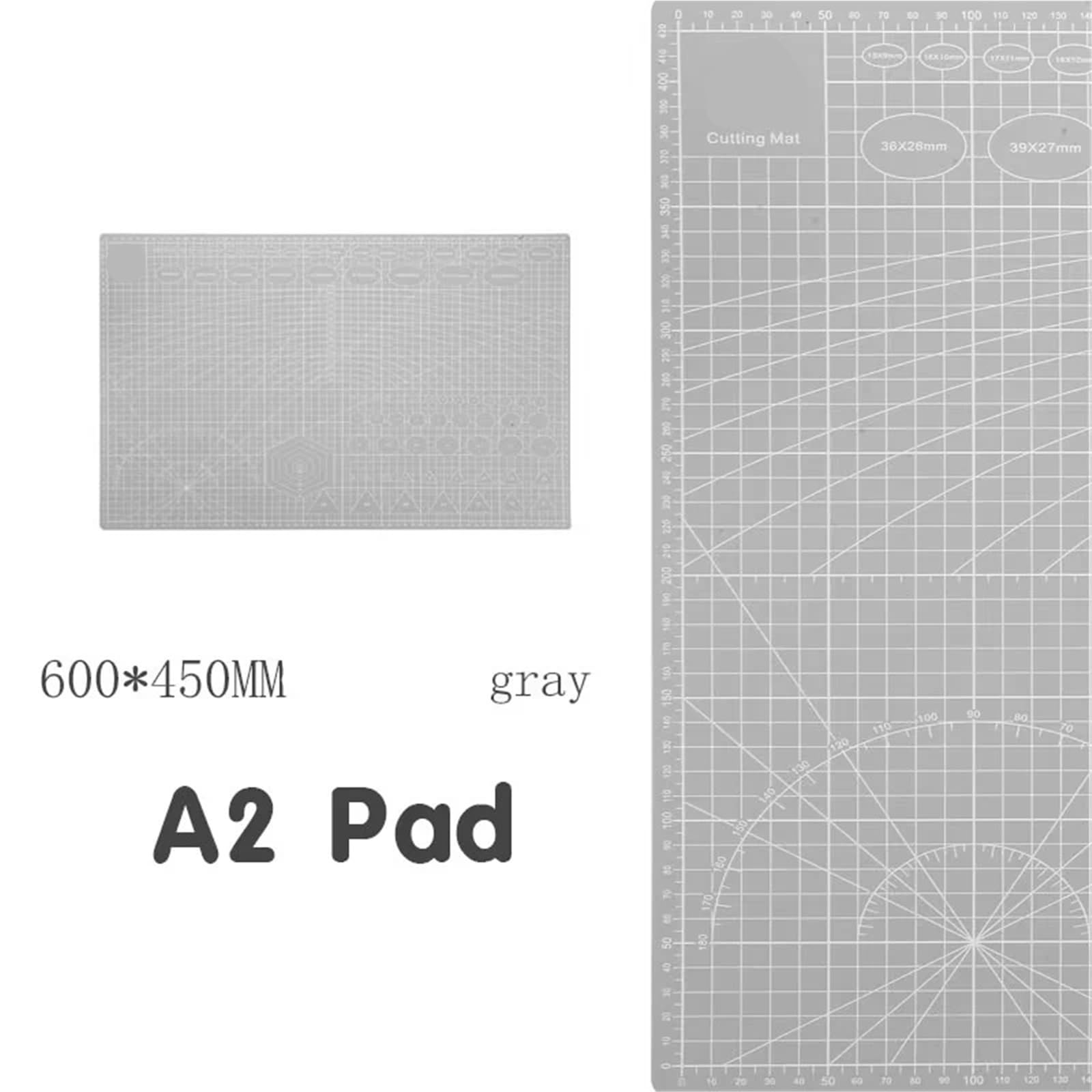 Tapis De Decoupe Planche à découper A2, quadrillée, auto-réparatrice, multicolore, recto verso, bloc-notes manuel, 60 x 45 cm(Light grey)