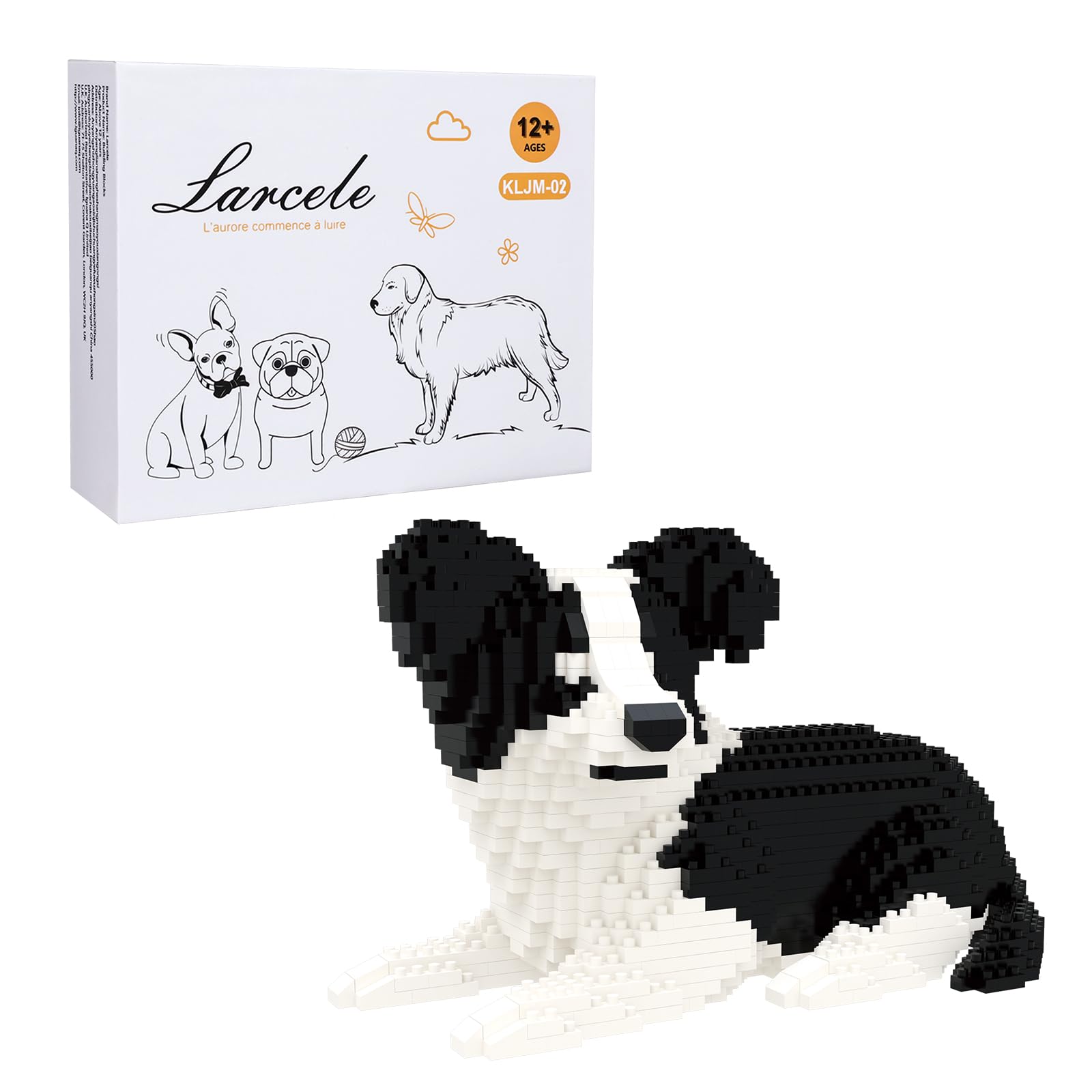 Larcele 918 Pcs Border Collie 2 Dog Micro Blocks Set for Kids 8+ KLJM-02