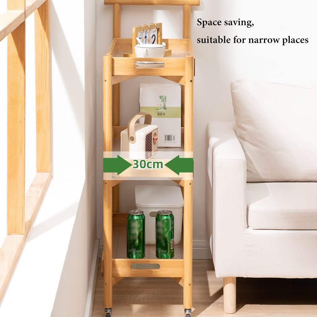 Scaffale estraibile ruote bloccabili organizzatore cucina dispensa(Brown,3 Tier)