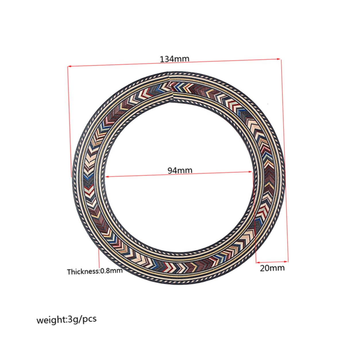 GOOHOCHY Acoustic Guitar Rosette Accessory 94mm Wooden Sound Hole Rosette Gxb09a Guitar Part