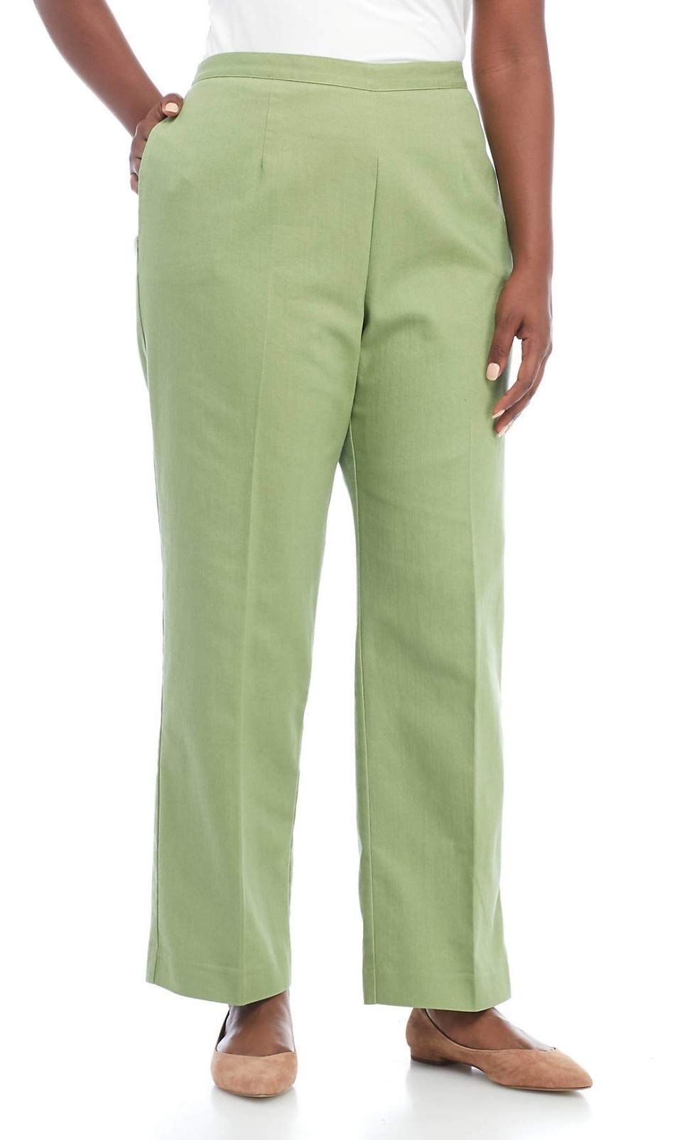 Alfred Dunner Womens Plus Size Parrot Cay Proportioned Pant