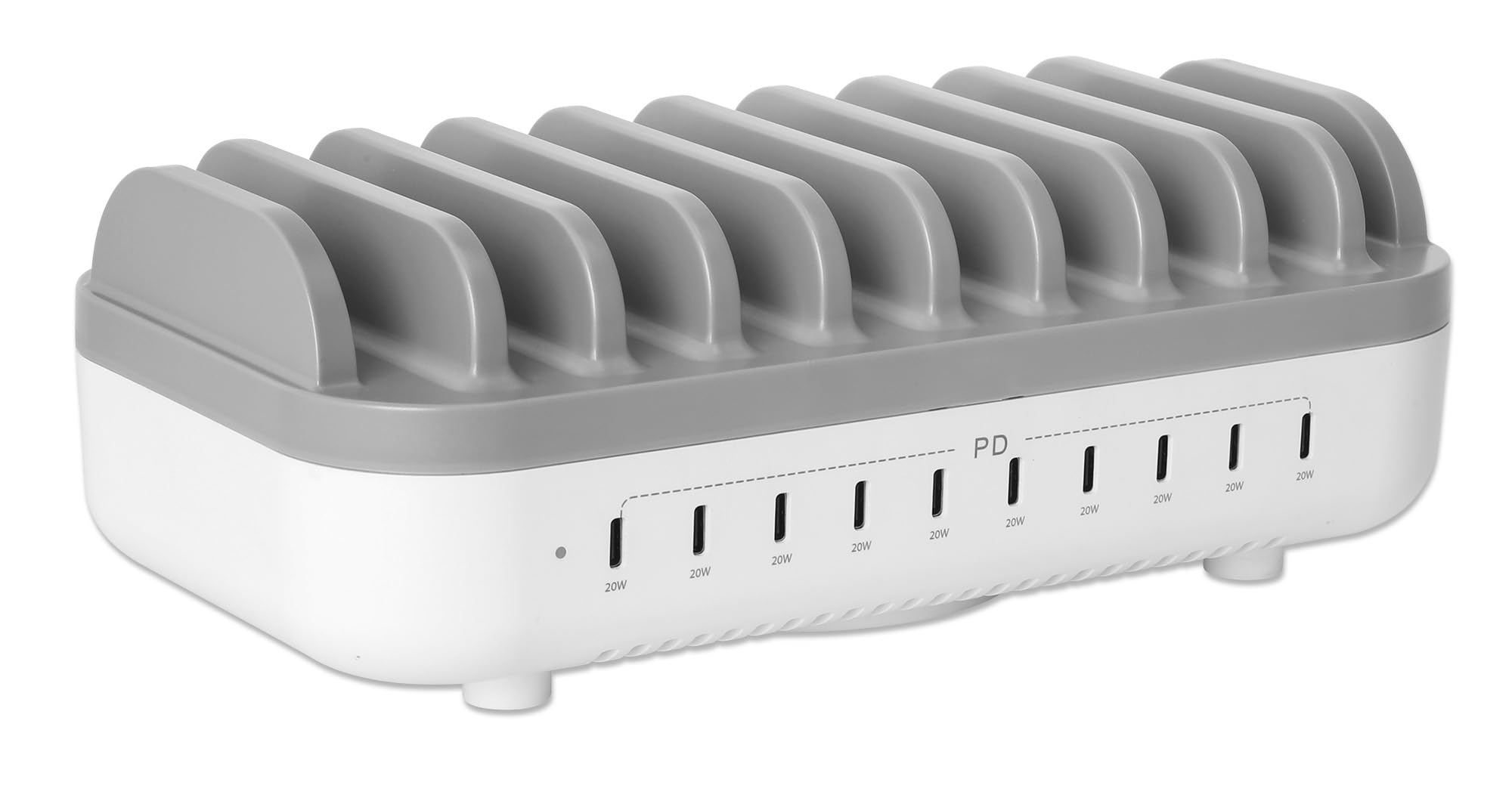 Manhattan 10-portowa stacja ładująca USB z Power Delivery, 200 W, do wielu urządzeń jednocześnie