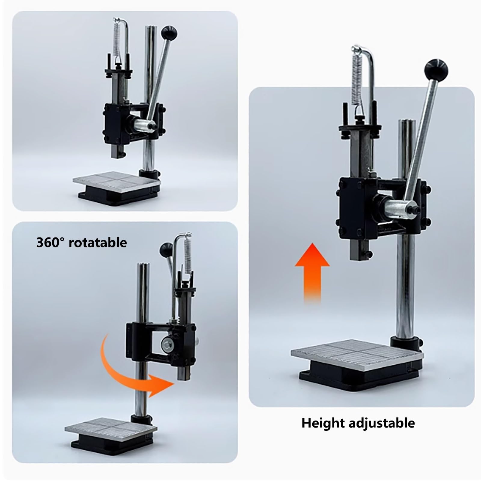 Prensa Metal, 350lb Capacidad Presión, Punzonadora Manual para Cuero,Herramienta perforación para artesanías Cuero DIY, con Placa Aluminio, con Herramienta Punzonado(Size:Package 2)