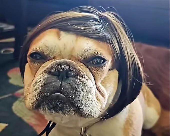 Peluca de perro ajustable para razas pequeñas y medianas miniatura 7