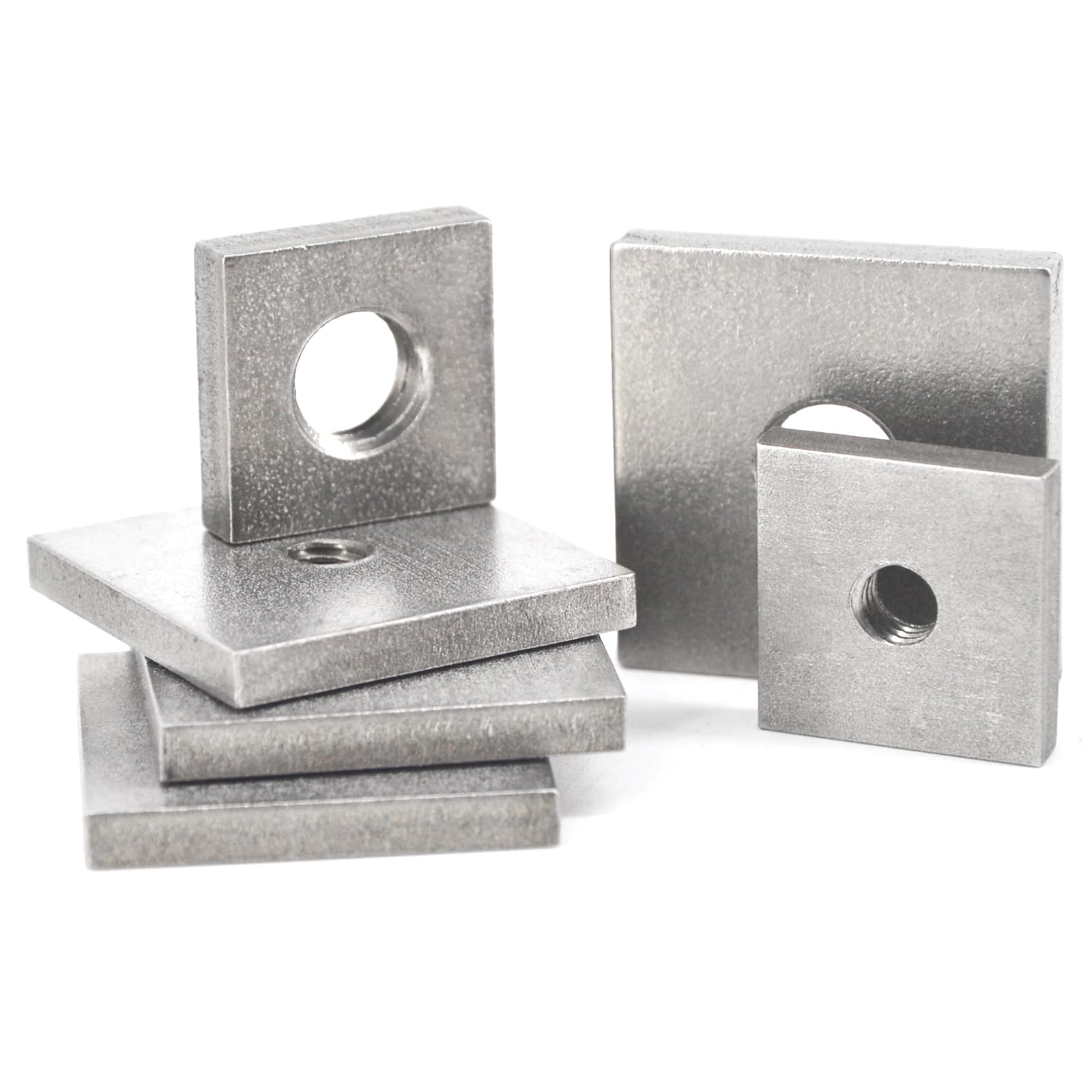 304 Stainless Steel Square Nuts M10x40x40mm Square Screws Nut for Furniture Machinery Connector (Thickness 5mm, 8 Pieces)
