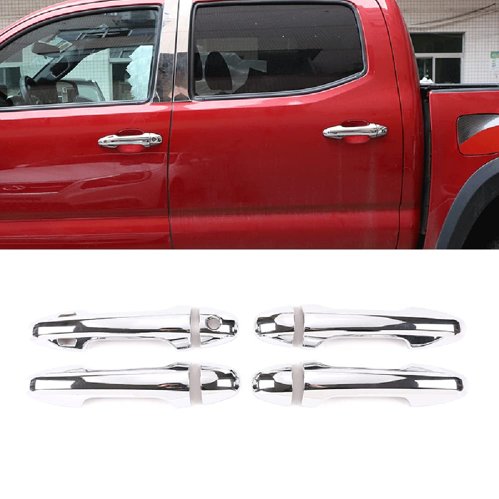 ERIDANUSAuto Accessories for Toyota Tacoma 2023 2022 2021 2020 2019 2018 2017 2016 2015 Exterior Side Door Handle Cover Trim(Chrome Silver) ABS 8 PCS