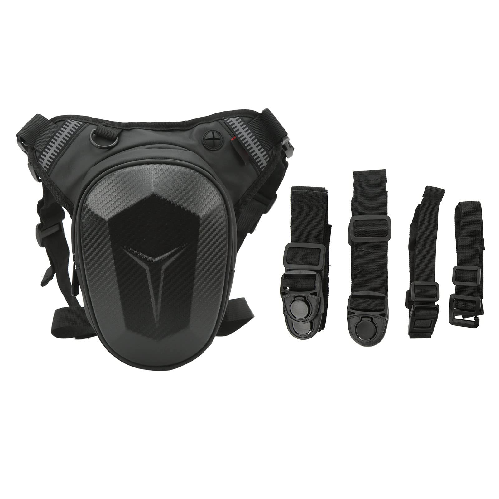 Oberschenkeltasche Verbesserte Wasserdichte Mehrzweck-Motorrad-reflektierende Reißverschlussstreifen-Wanderreise-Reise-Beintasche (Kohlefaser)