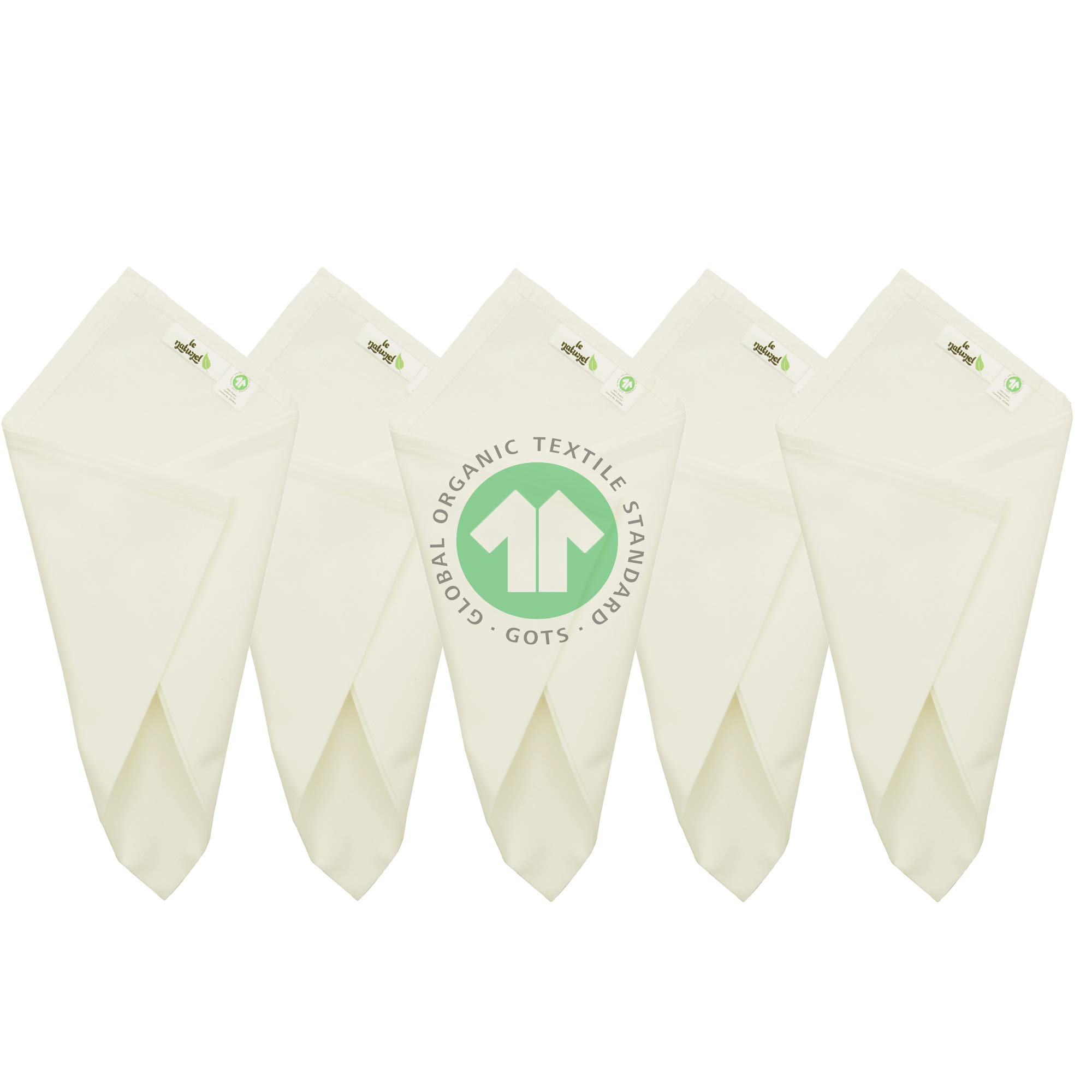 100% Organic Cotton Handkerchief for Men, Soft, Hankie Set, Natural Color