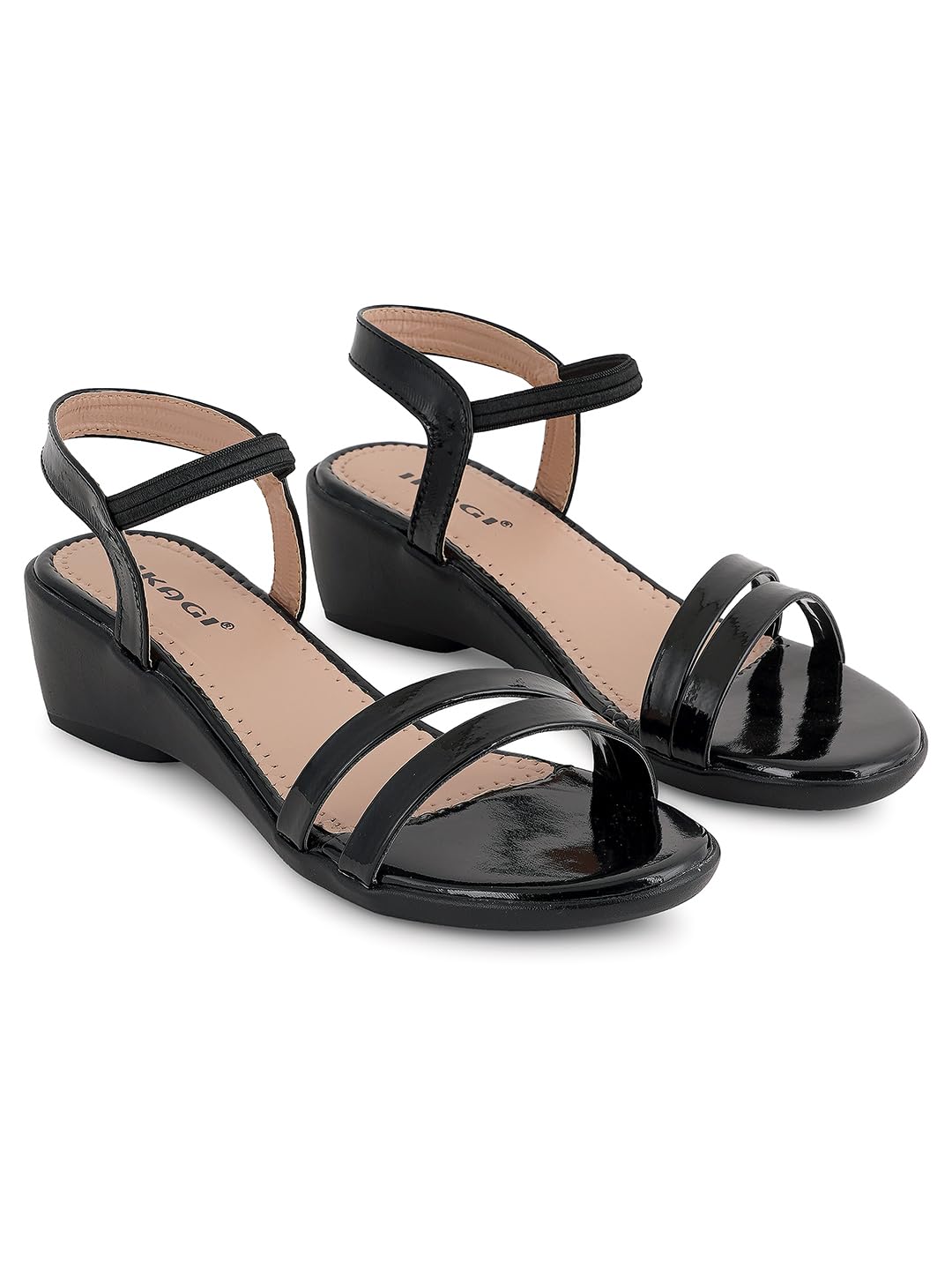 IKAGI Womens/Girls Stylish & Comfortable Wedge Fashion Heel Sandals for Women & Girls (Black, 5) (B0CV9BSM62) Amazon Price History, Amazon Price Tracker