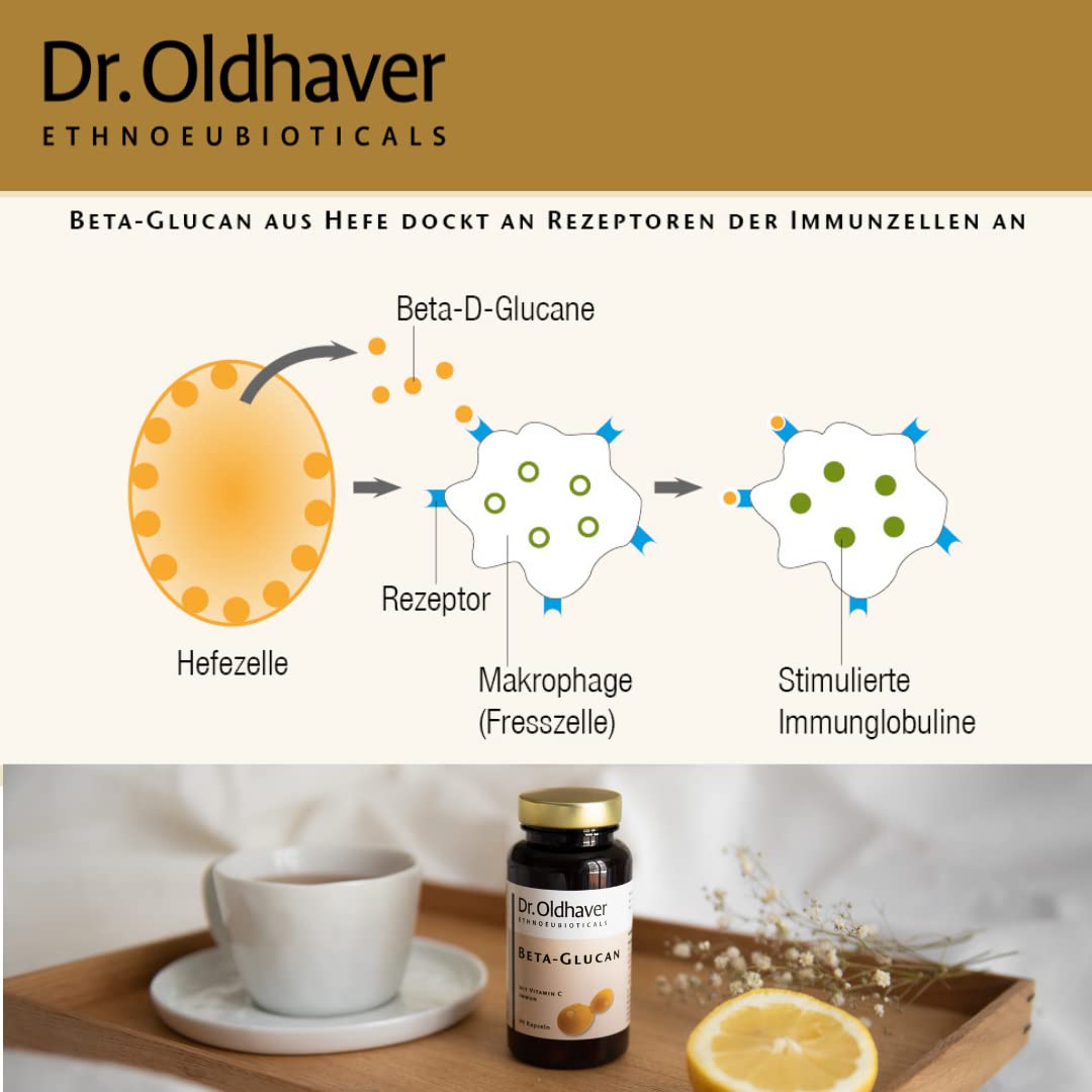 Dr. Oldhaver/Beta Glucan Vitamin C Immun/zur Unterstützung des Immunsystems/Beta-1,3/1,6-Glucan Kapseln/Acerola Extrakt / 90 Kapseln