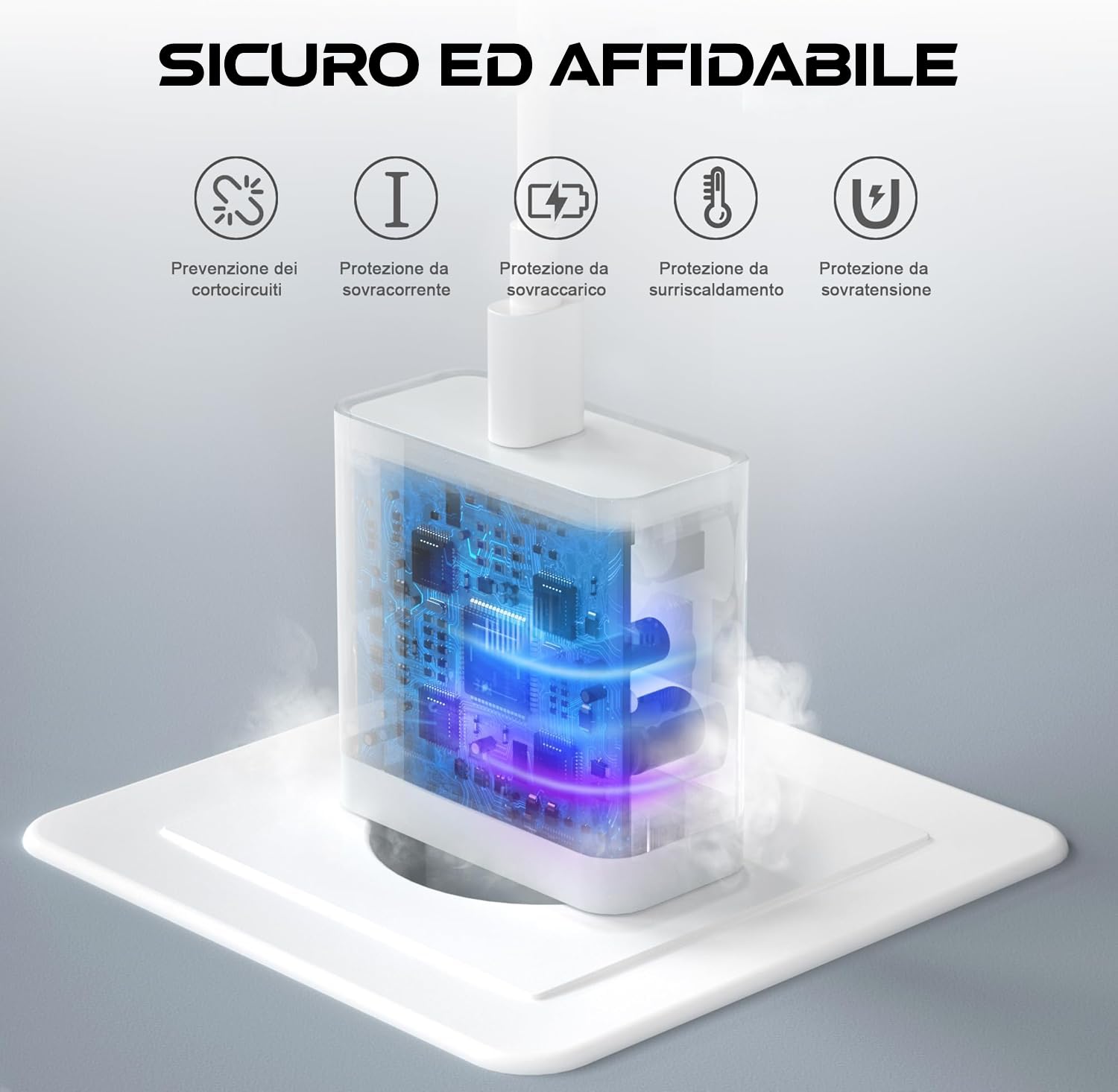 Caricatore USB C, 20W PD 3.0 Presa per iPhone 16/16 Pro/16 Pro Max/16 Plus/15/14/13/12/11, Samsung,Honor,Oppo,Tablet USBC Caricabatterie Rapido Alimentatore Spina Ricarica Adattatore Muro Spinotto