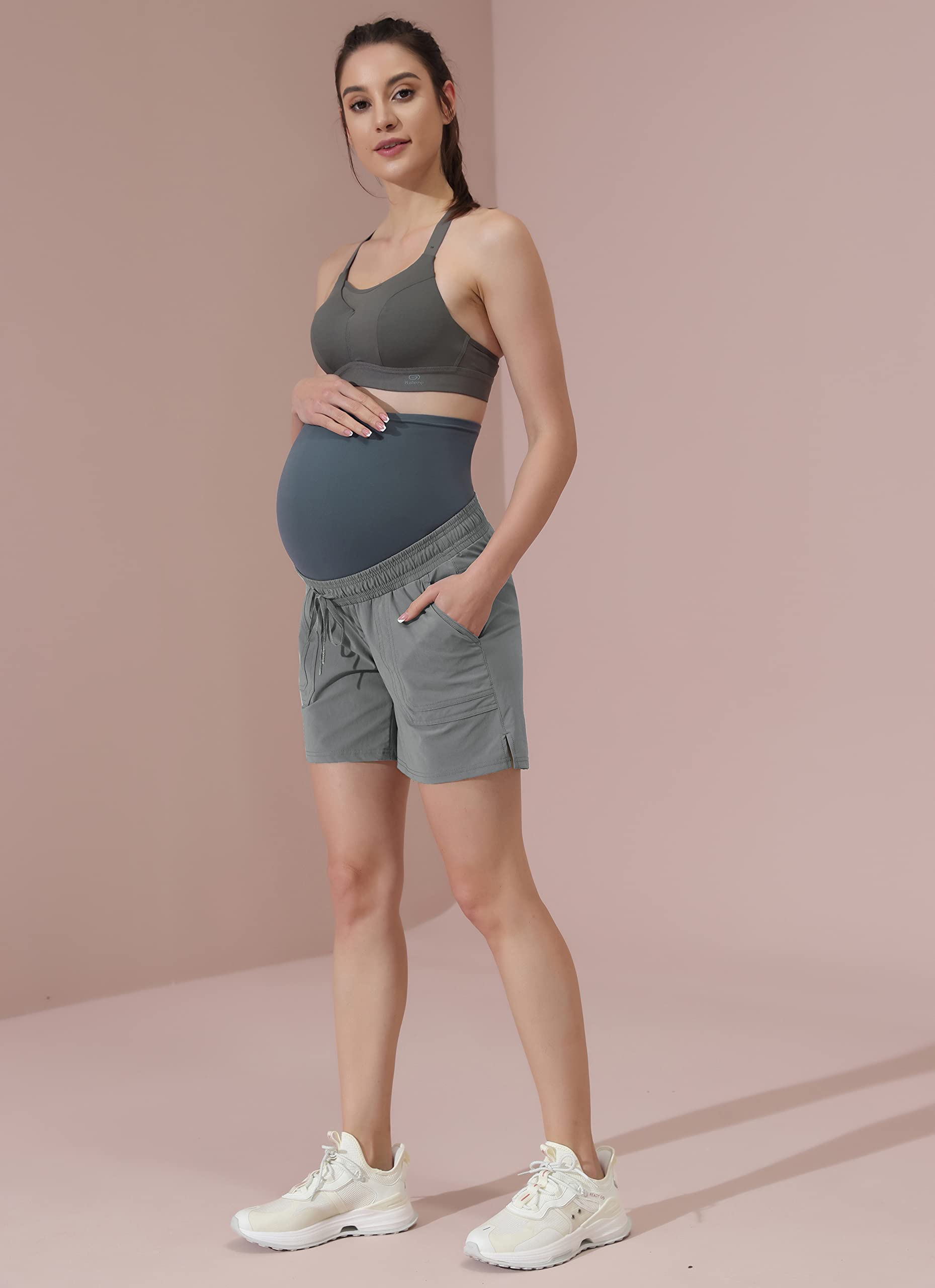 Maacie Short de randonnée de maternité à séchage rapide imperméable 12,7 cm Short de sport décontracté en plein air