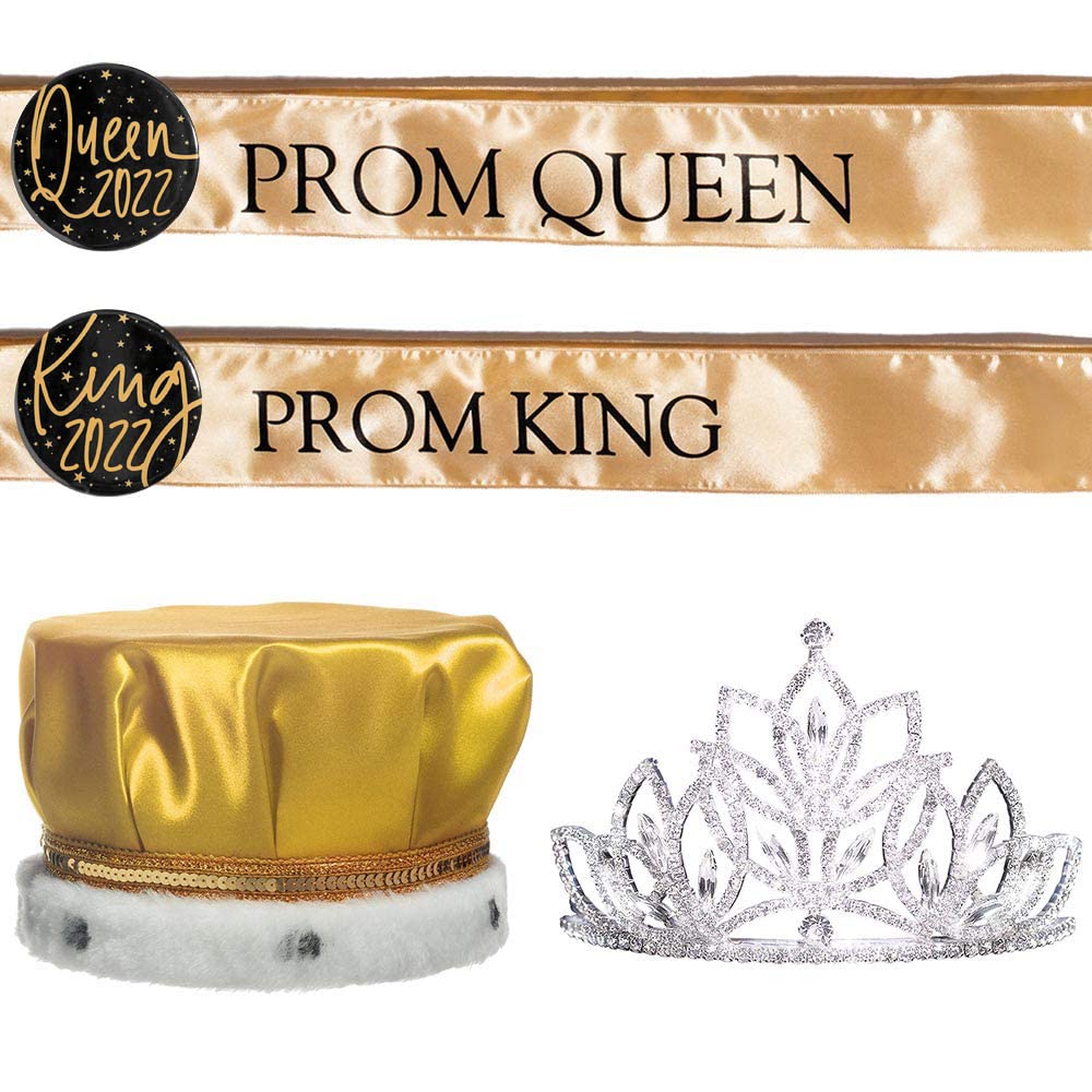 Buy Prom Royalty Set Rhinestone Tiara, King Crown, Sashes, Buttons