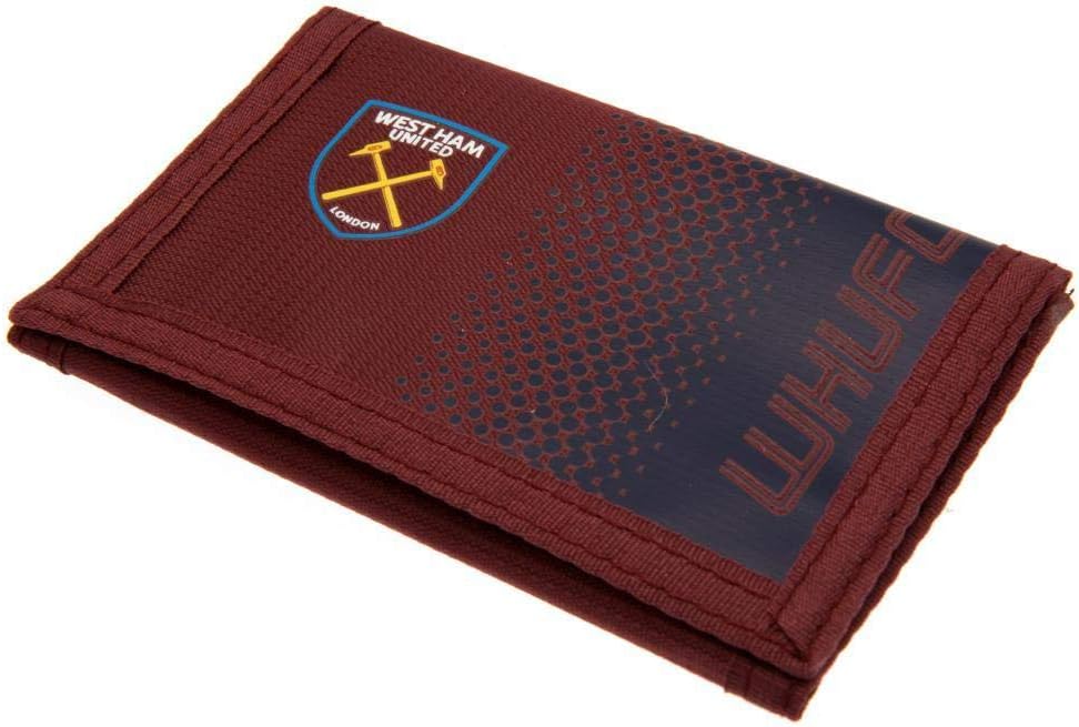 West Ham United FC Fade Design Touch Fastening Nylon Wallet (12 x 8cm) (Red/Navy), Red, Navy