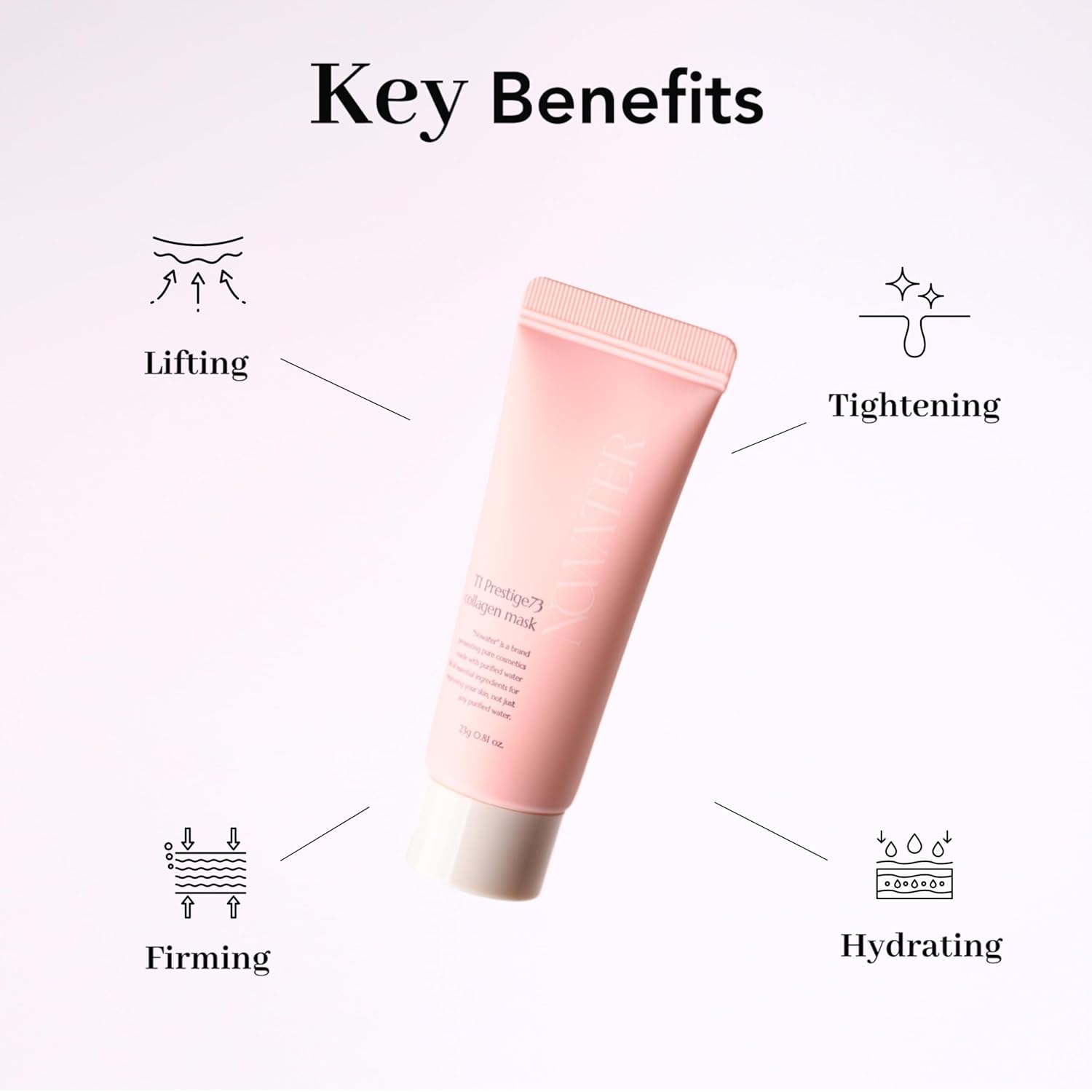 NOWATER Collagen Wrapping Mask, Elasticity Improving, Hydrating, Firming - Hydrolyzed Collagen & Peptide, Glass Skin Peel Off Mask, Korean Skincare for Face (2.4 fl.oz) (0.81 Fl Oz (Travel size)) - Image 4