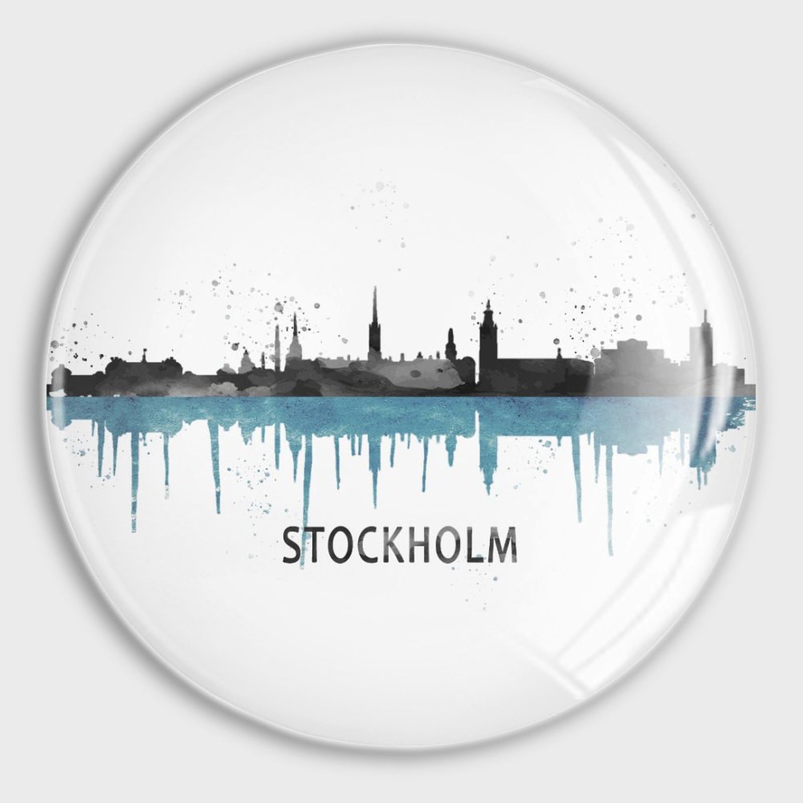 Aimants de réfrigérateur Skyline en verre : lot de 4 magnets Landmark pour cuisine