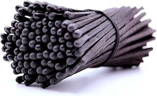 REHGLÜCK Schwarzwald Aprox. 100 cerillas negras de 10 cm de largo, también adecuado como recambio para nuestras elegantes botellas decorativas (color de la cabeza del fósforo: negro)