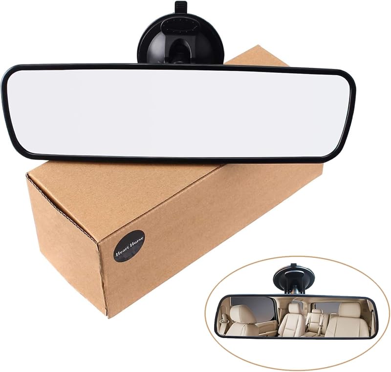 Espelho retrovisor interno universal Heart Horse com ventosa e ajuste de 360° – 1 unidade